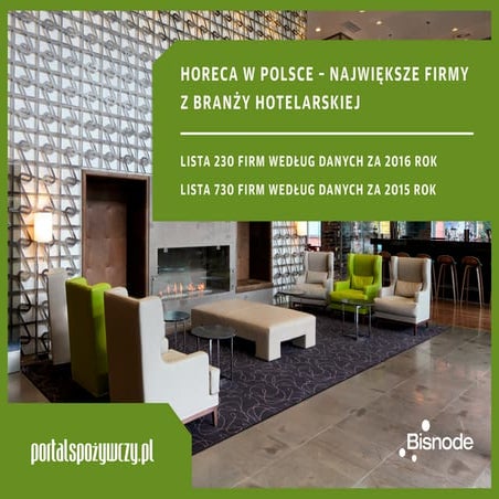 HoReCa w Polsce: największe firmy z branży hotelarskiej - edycja 2017 | PPT