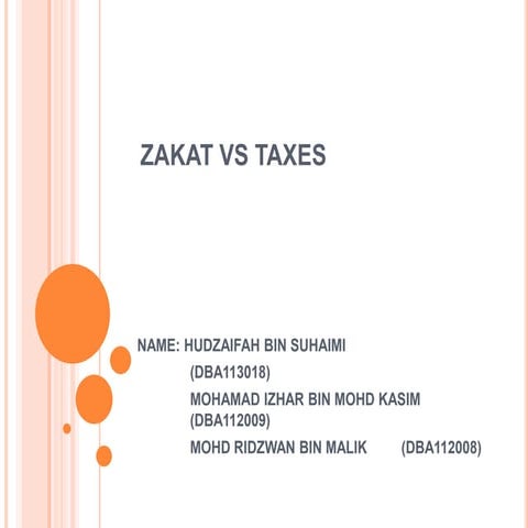 Zakat vs taxes