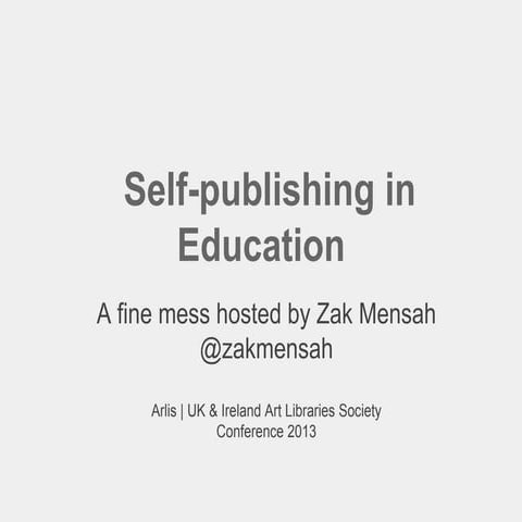 Zak Mensah: Self-publishing in Education