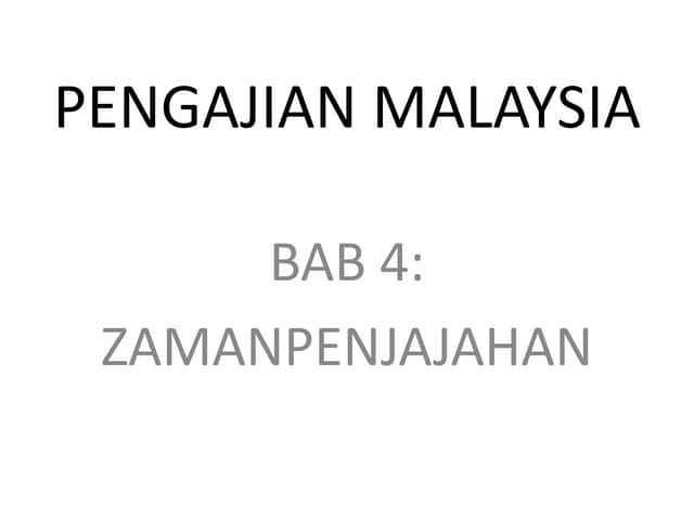 Zaman penjajahan