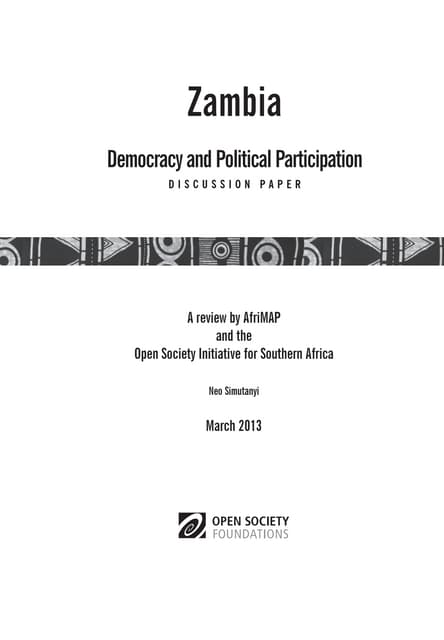 Zambia: Democracy and Political Participation 