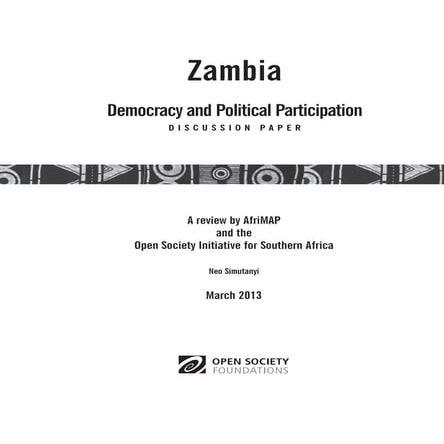 Zambia: Democracy and Political Participation 