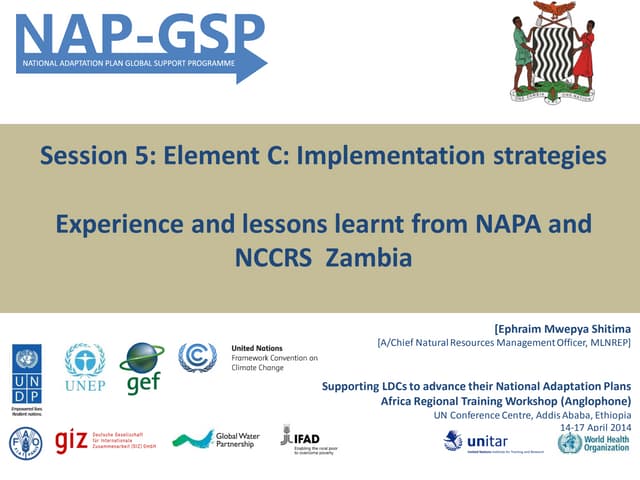 Zambia - NAP Climate Change Adaptation Experiences