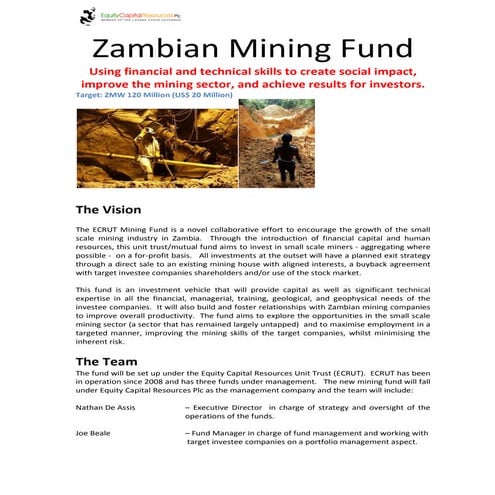Zambian mining fund - Invest in Zambia 