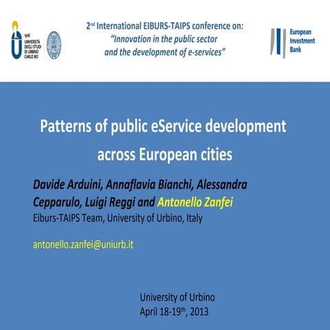 Patterns of public eService development across European cities
