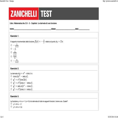 Zanichelli test – stampa