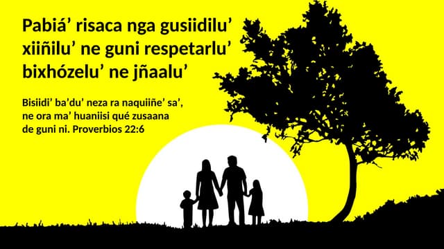 Zapotec - The Importance of Child Discipline and Honoring Your Parents - Pabiáʼ risaca nga gusiidiluʼ xiiñiluʼ ne guni respetarluʼ bixhózeluʼ ne jñaaluʼ.pptx