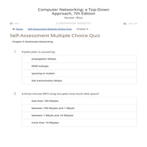 Chapter 9 - Multimedia Networking