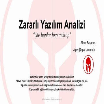 Zararlı Yazılım Analizi (ÖZET)