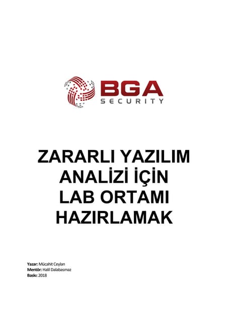 Zararlı Yazılım Analizi İçin Lab Ortamı Hazırlamak