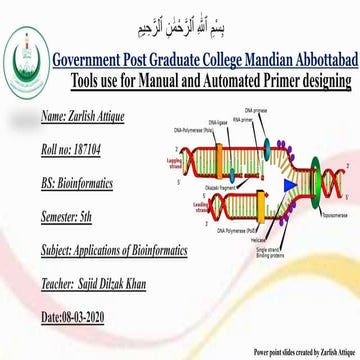 Automated and manual Primer designing and its validation using Bioinformatics...