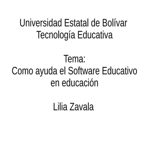 Como ayuda el Software Educativo en educación