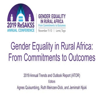Gender Equality in Rural Africa: From Commitments to Outcomes 
