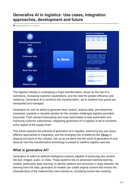 zbrain.ai-Generative AI in logistics Use cases integration approaches develop...