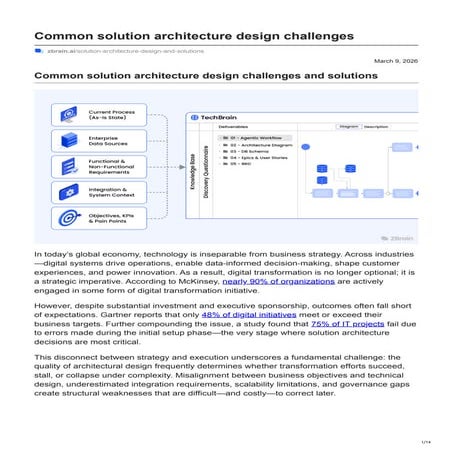 Solution Architecture And User And Customer Experience | PDF
