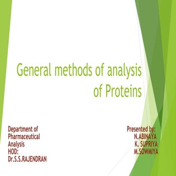 Introduction about protein and General method of analysis of protein