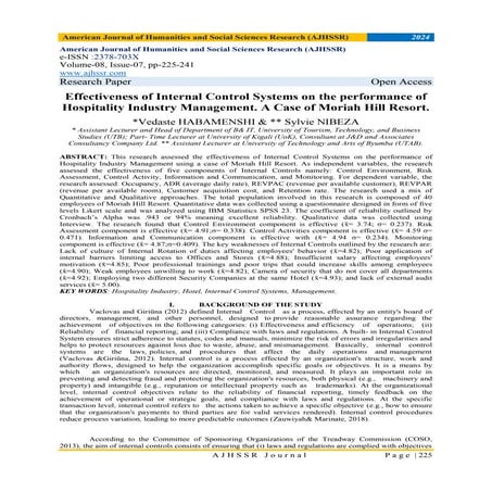 The impact of internal control activities on financial performance of | PDF