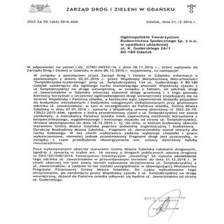 Odpowiedź urzędników z GZDIZ