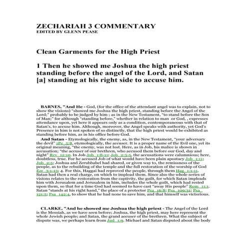 Zechariah 3 commentary | PDF