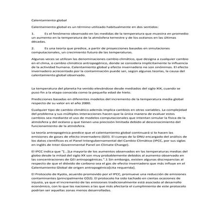 calentamiento global