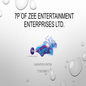 Marketing mix(7p) of Zee Entertainment Entreprises ltd.