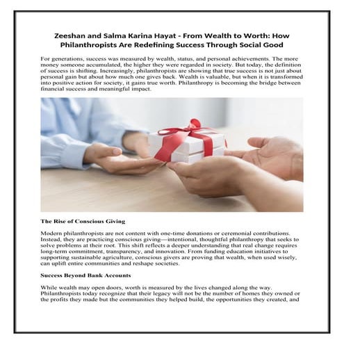 Zeeshan and Salma Karina Hayat - From Wealth to Worth - How ...