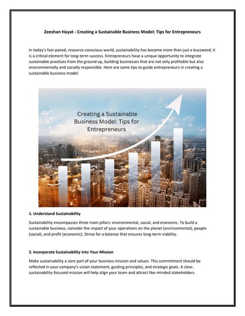 Sustainable Business Model Canvas | PDF