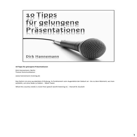 Zehn Tipps für Präsentationen