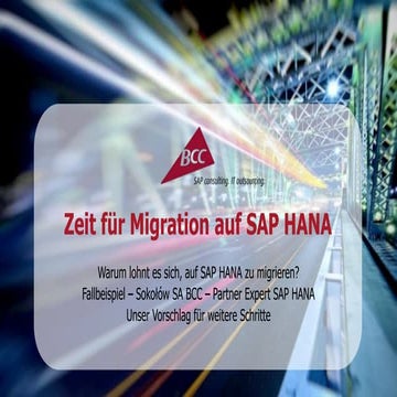 Zeit für migration auf SAP HANA