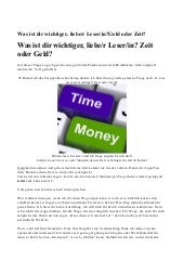 Zeit oder geld