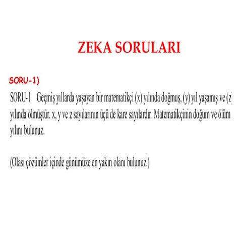 Zeka soruları
