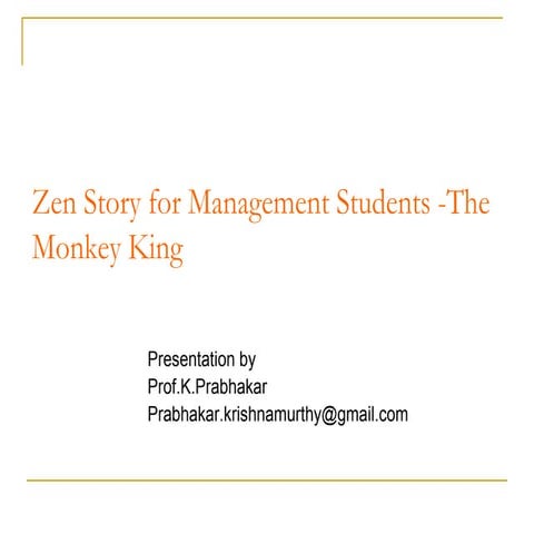 Zen Stories for Management Students-Monkey King 