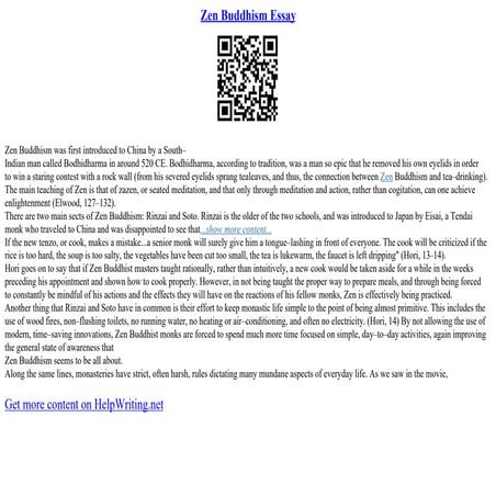 Zen Buddhism Essay