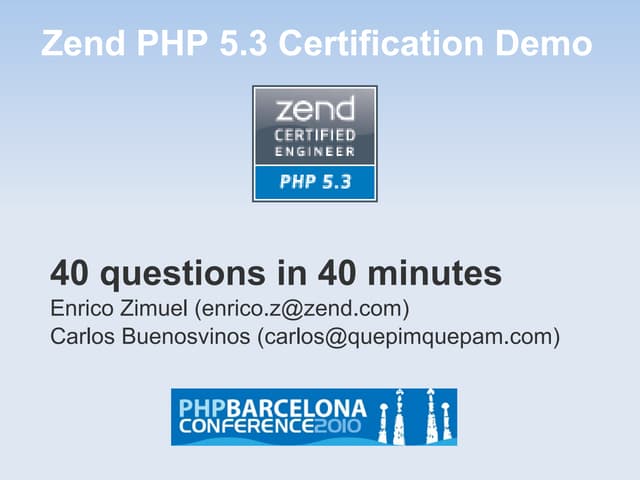 Zend PHP 5.3 Demo Certification Test