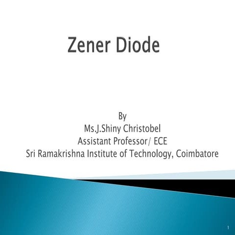 Zener Diode and its V-I Characteristics and Applications