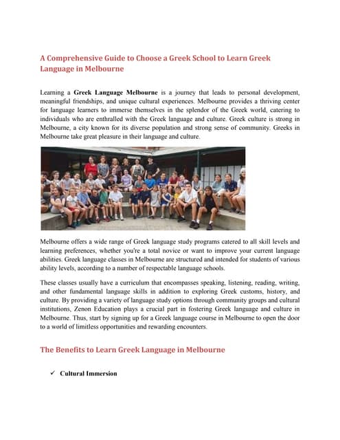 Greek Language School Melbourne | Zenon Education: Learn Greek in ...