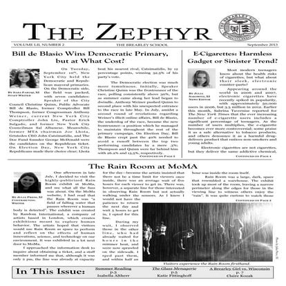 Brearley School Zephyr September 2013