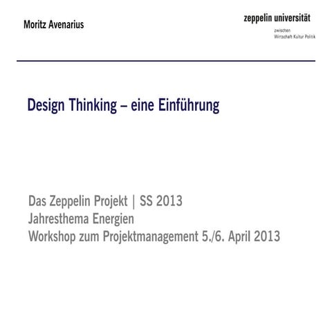 Einführung in das Design Thinking