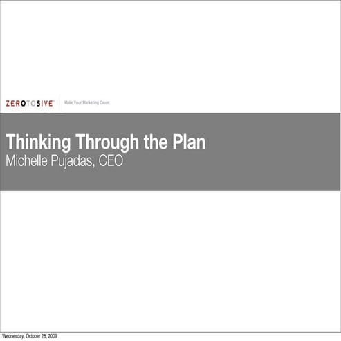 Thinking Through The Plan