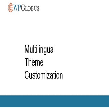 WordPress - Multilingual Theme Customization