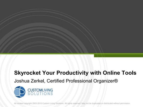 Joshua Zerkel Skyrocket Your Productivity with Online Tools