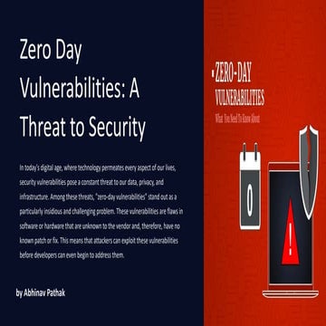 Zero Day Vulnerabilities: A threat to security.