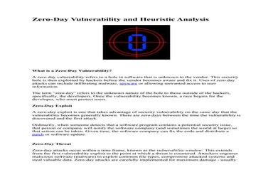 Zero-Day Vulnerability and Heuristic Analysis