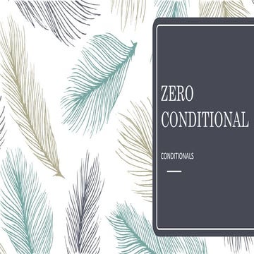 Zero conditional 