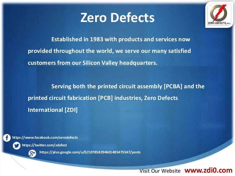 Zero defects