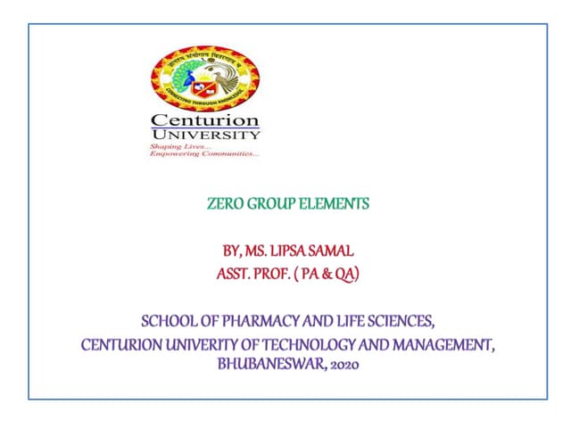 Zero group elements