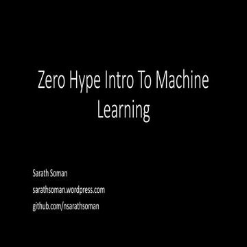 Zero hype intro to machine learning