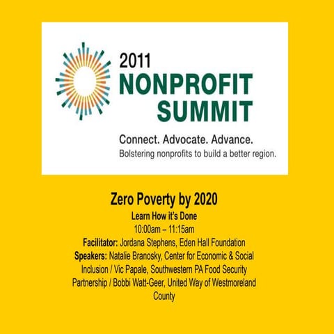 Pittsburgh Nonprofit Summit - Zero Poverty by 2020 Workshop
