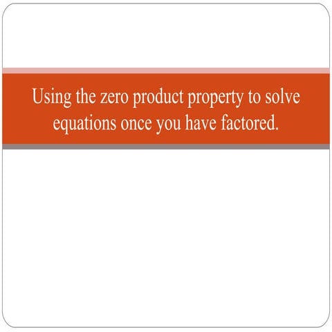 Zero product property notes