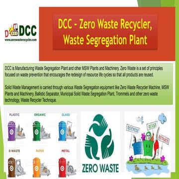 Decentralized Zero-Waste: Maximizing Recycling, Minimizing Waste | PDF